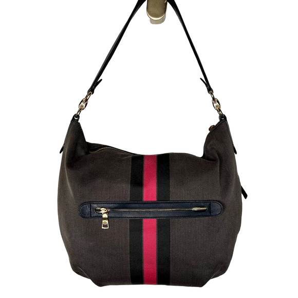 Coach Black and Pink Stripe Tote - Picture 2 of 6